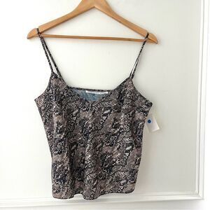 Veronica Beard 100% Silk Snake Print Camisole Tank Adjustable Straps Medium NWT